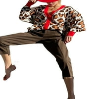 Pudcoco ženski predimenzionirani pleteni džemper s Leopardovim printom s gumbom na dolje Novi modni ženski Dugi rukav V izrez pleteni kardigan