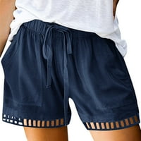 Jyeity ženske kratke hlače klirens ispod 5,00 USD, jednobojni Široki Print visokog struka sportski šorc