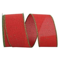 Papirna posteljina Glitter božićne točke crvene poliesterne vrpce, 10YD 2.5in, 1 paket