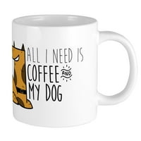 CafePress-sve što mi treba je kafa i moje pseće šolje - Oz keramička Mega šolja
