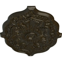 36 W 26 H 1 2 P Pesaro stropni medaljon, ručno oslikana kamena pukotina
