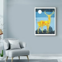 Zaštitni znak likovne umjetnosti 'stojeći visoki geometrijski jelen' platno umjetnost ric stultz