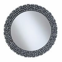 Lijepo dizajnirani okrugli savremeni zidni zrcalo, srebrni - Saltoro Sherpi