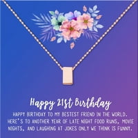 Anavia Happy 21st Birthday Gifts modna ogrlica od nerđajućeg čelika rođendanska čestitka nakit poklon za nju, rođendanski poklon za ćerku, poklon za nju, Fina ogrlica i čestitka, poklon za nakit, Božić