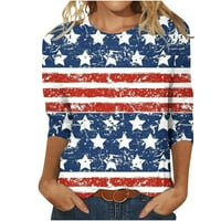 Američki košulja za zastave Weons Casual rukava 4. srpnja T-majice Ljeto USA zastava zastava vrata Patriotske