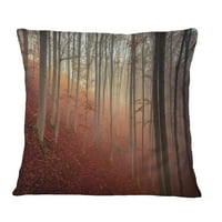 Dan dizajnerskog maglove u očaranoj šumi - pejzažni jastuk za odštampane bacanjem - 12x20