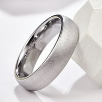 Muška ženska srebrna pjeskarenje Tungsten prsten za vjenčanje u stilu kupole veličine 5-12