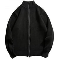 Todqot muški džemper kaput- casual toplica patentni zatvarač s kapuljačom jakne za muškarce crni xxl