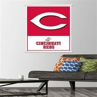 Cincinnati Reds-Logo zidni Poster sa magnetnim okvirom, 22.375 34