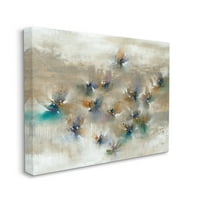 Stupell Industries Earthy Abstract Floral latice Boho Paint Drip painting Gallery Wrapped Canvas Print