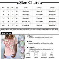 Ženski vrhovi ženski cvjetni Print kratki rukav strana V izrez labave majice vrhovi Casual vrhovi siva XL