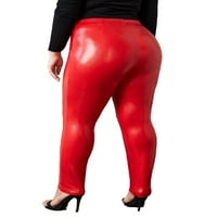 Ženske crvene žurke obične uske pantalone Plus veličine