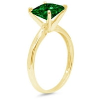 3ct princeza rezano zeleno simulirani smaragd 14k gravura od žutog zlata Izjava godišnjica zaruka pasijans prsten za vjenčanje veličine 9.5