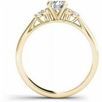Karat T. W. dijamant zaručnički prsten s tri kamena izgleda od 14kt žutog zlata