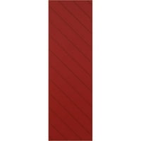 Ekena Millwork 18 W 44 H True Fit PVC dijagonalna ploča Moderni stil fiksne kapke, vatra crvena