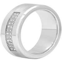 Muški kobalt i nehrđajući čelik 1 8CTW bijeli dijamantski vjenčani prsten