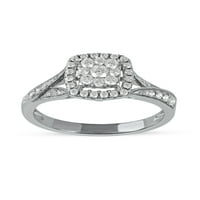 Imperial 10k bijelo zlato 1 2CT TDW dijamantski klaster halo zaručnički prsten