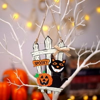 Halloween bundeve viseći privjesni na vratima Black Cat Zidni znak Zidne ukrase
