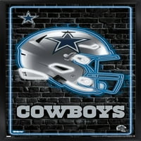 Dallas Cowboys - Neonski zidni poster za kacigu, 14.725 22.375 Uramljeno