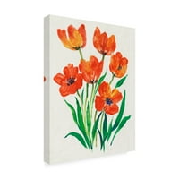 Tim OToole 'crveni tulipani u Bloom II' platno Art