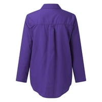 ŠumaShashe bluzes majice za žene za žene Zimske jeseni dugi rukav roll dečko stil rever v vrat casual radne majice na vrhu vrhova