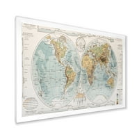 PROIZVODNJA 'Drevna mapa svijeta II Rustikalni uokvireni umjetnički otisak