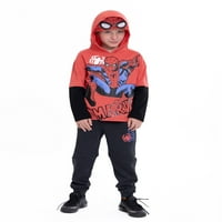 Spider-Man Boys Cosplay dukserica i džogeri, 2-dijelni komplet odjeće, veličine 4-10