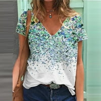 Ženski vrhovi grafički Tees Ženska Moda Casual Plus Size Scenic Flowers štampanje okruglog vrata T-Shirt