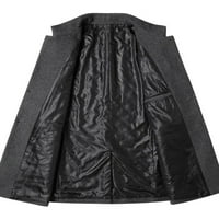 Glookwis muški Kaputić Dugi rukav sako sa reverom Trenč kaputi zimska topla Casual Outwear jednobojni kaputi siva XL