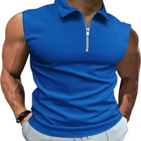 Luxplum Leisure Men Polo Majice Summer rever izrez T-majice bez rukava kraljevska plava 2xl