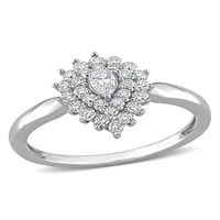 Karat T. W. Diamond 14kt zaručnički prsten sa diplomiranom suzom od bijelog zlata