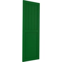 Ekena Millwork 18 W 44 H True Fit PVC Farmhouse Flat Panel Kombinacija fiksne kapke, viridijski zeleni