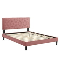 Modway Phillipa Performanse Velvet Queen Platform Bed u Dusty Rose