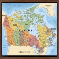 Mapa - Kanada zidni poster, 14.725 22.375