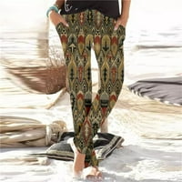 Ženske ljetne harem pantalone klizne na pantalone Boho Beach pantalone lagane pogodne labave pantalone