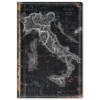 Wynwood Studio Maps i zastave Zidna umjetnost platnene otiske 'Karta Italije 1873' Karte evropskih zemalja