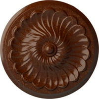 Ekena Millwork 1 4 od 1 4 p cvjetni spiralni stropni medaljon, ručno oslikani izgoreni mahagoni