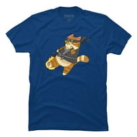 Ninja mačka muški kraljevski plavi grafički tee - dizajn od strane ljudi l