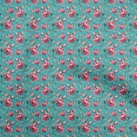Oneoone viskozni dres Teal plava tkanina Florals šivanje zanatskih projekata grafike tkanine po dvorištu