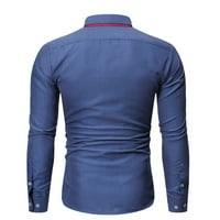 Softmallow muški vrhovi Karirano dugme Slim Fit ovratnik Dugi rukav bluza košulja Casual Shirt Muška Outwear
