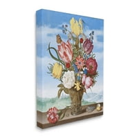 Stupell Industries Bouquet Of Flowers on Edge Classic Ambrosius Bosschaert Painting painting Galerija Wrapped Canvas Print Wall Art, dizajn one1000paintings