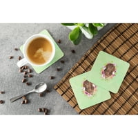 Carolines Treasures CK4381FC Newfoundland Green Cvijeće Flowers Coaster set od 4, 1 2, višebojni