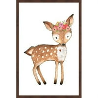 Marmont Hill Flower Deer by Shayna Pitch Framered Painting Print