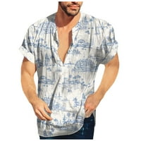 Muška majica Muška ljetna plaža Casual Hawaiian Print Beach Style Stil Short rukava Polo majica kratkih rukava Muškarci Top bijeli 5xl