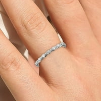 0.28ct markizni oblik dijamantski moissitni vjenčani bend 18k bijelo zlato preko srebra