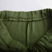 Muške pamučne pantalone za posteljinu elastični struk casual jogger joga hlače zadivljujuće hlače Prozračne ljetne hlače za plažu za prodaju zeleno xl