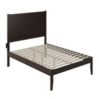 NoHo 14 okvir kreveta sa platformom Queen Wood sa modernim uzglavljem, Espresso