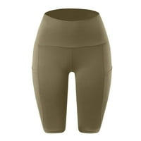 Ženske kratke hlače za trčanje sa Liner treningom kontrola abdomena visokog struka sa džepovima Yoga Shorts