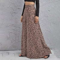 Kiplyki Fall dame hlače na veliko ženske elastične hlače Leopard uzorak uzorak široke pantalone za noge
