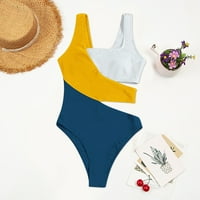 Ženski kupaći bikini kupaći kostim za žene kupaći kostimi duboki u vrat u boji kupaći kostim ženski prozirni Bikini plivački odela za žene Žuti L